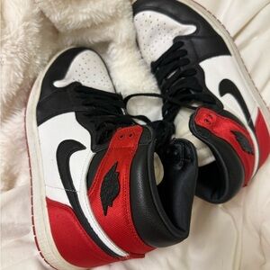 Black, White, and Red Sneakers